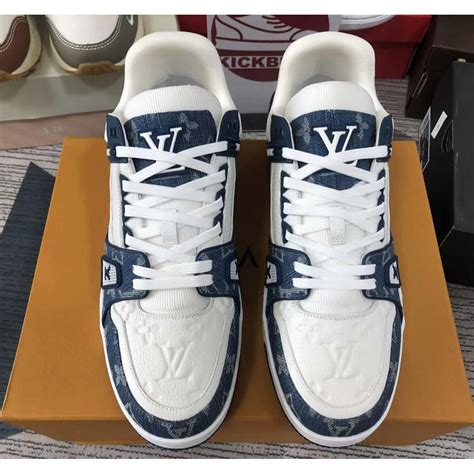 louis vuitton shoes men sneaker blue|blue and white lv sneakers.